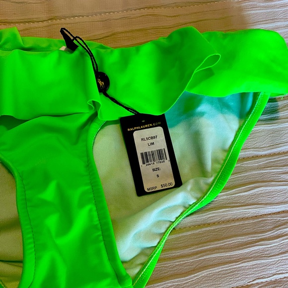 Neon Green Small Ralph Lauren Bikini Bottom - Picture 3 of 3